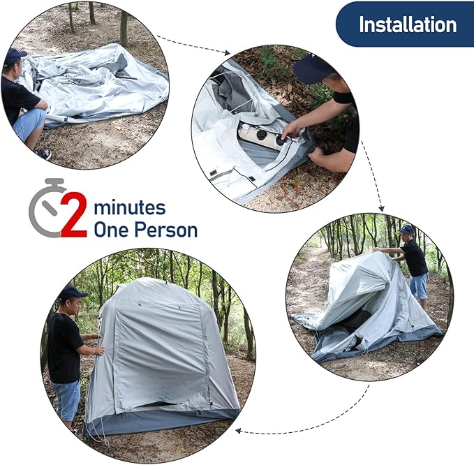 Quick Setup Tent,Automatic Inflatable Camping Tent,Easy Set up 3-4 Person Glamping Outdoor 4 Season Air Blow Up Tents, Rainfly & Windproof Portable