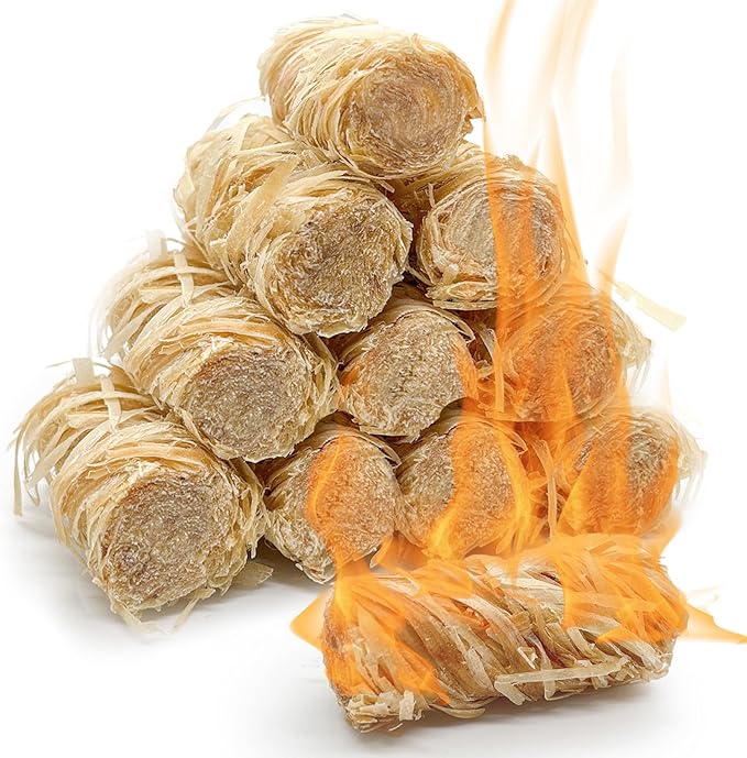 72PCS Fire Starters for Campfires Grill BBQ Camping Fireplace Fire Pit,Quick Light Wood Charcoal Fire Starter, Waterproof-Natural Fire Starters Camping fire Starter Charcoal Starters