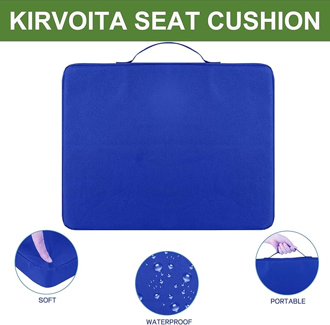 Multi-Functional Stadium Seat Cushions 2 Pack, Waterproof Oxford Filled with High Resilence Sponge, for Any Outdoor Events Use (Blue)