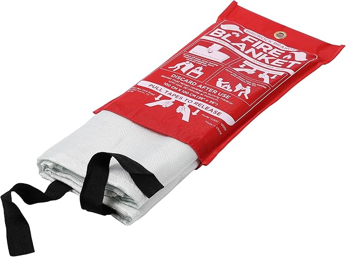 BIRDROCK HOME Fire Blanket for Home and Kitchen | Emergency Supplies for Small Fires | CE Safety Standard Approved | Fiberglass Fire Suppression, Mess-Free | Ideal for Camping Vehicle Kits | 2 Pack