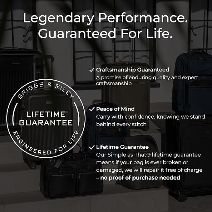 Briggs & Riley Cabin Spinner - Carry On Luggage for Travel, Suitcases with Wheels, Softside Rolling Bag for Men & Women, Fits Under Plane Seat, Interlocking Handle - Baseline Collection, Olive