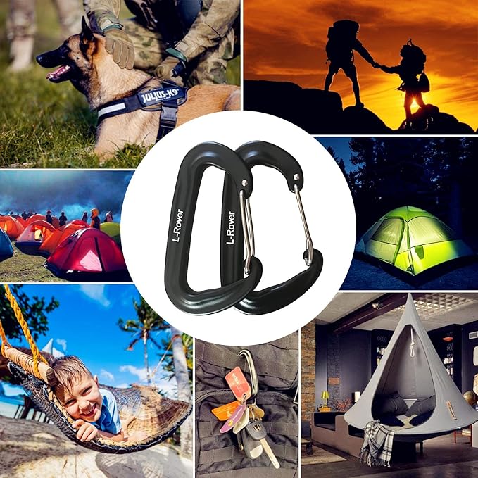 Carabiner,12KN Lightweight Heavy Duty Carabiner Clips,Aluminium Wiregate Caribeaners for Hammocks,Camping, Key Chains, Outdoor and Gym etc,Hiking & Utility