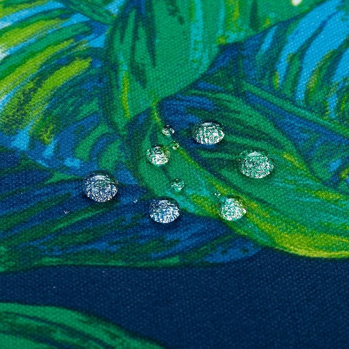 Magpie Fabrics Patio Pillow Covers ONLY 18"x18", Set of 2, Fade-Resistant Outdoor Indoor Decorative Throw Pillowcase Shell for Couch Garden Furniture - Green Lagoon Leaves