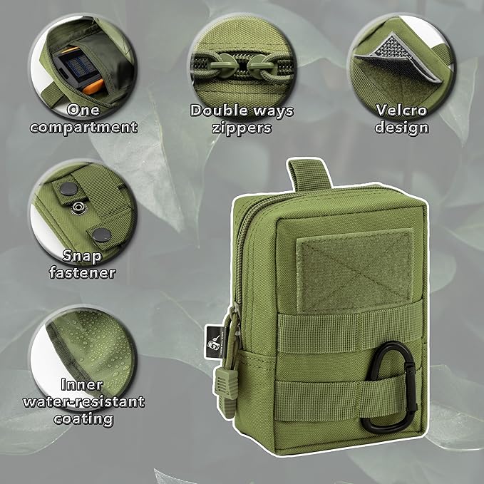 Molle Pouch Tactical Compact Water-Resistant Military Utility EDC Pouch Bag Camping Gear Waist Pack