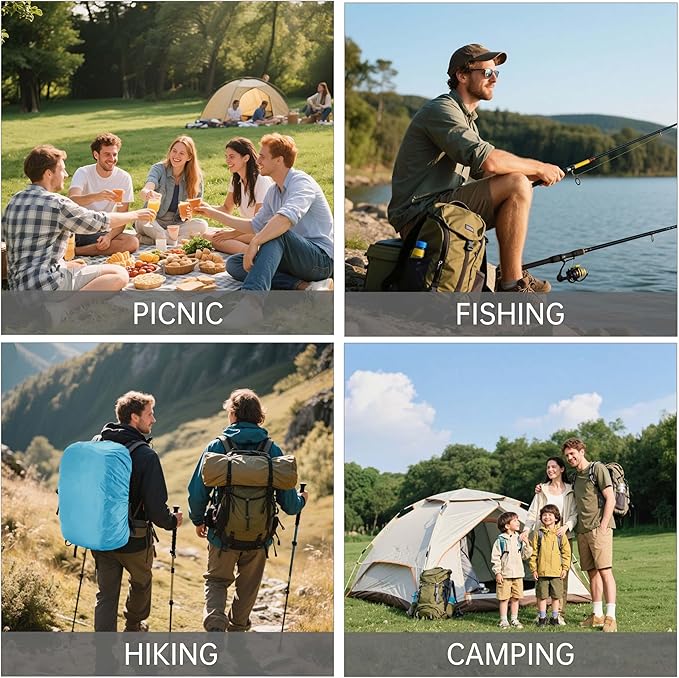 Silfrae Waterproof Rucksack Cover Backpack Rain Cover 30L-100L for Travel Climbing Hiking (Army Green, 60L-70L)