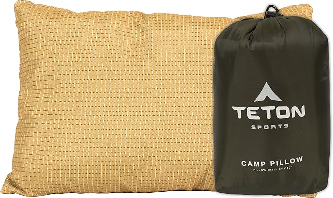 TETON Sports Camp Pillow; Great for Travel, Camping and Backpacking; Washable, Green, 12 x 18 inches; 9.6 Ounces