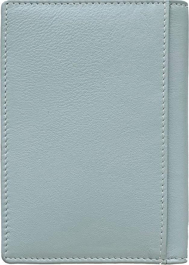 Personalized Monogrammed Chambray Leather RFID Passport Wallet and 2 Luggage Tags