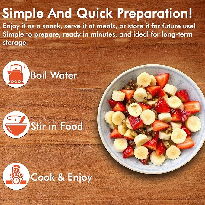 Numanna Freeze-Dried Fruits Bucket – 100 Servings, 2 lbs | Apples, Bananas & Strawberries | Healthy Snack for Everyday Use, Emergency & Survival Meals | Durable Packaging, 25+ Year Shelf Life | Made in USA