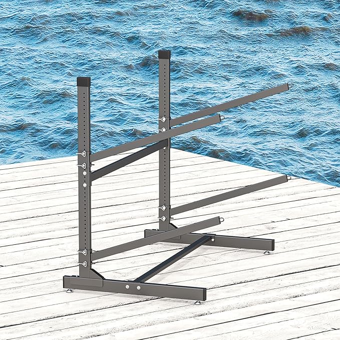 Kayak Storage Rack, Heavy-Duty Metal Kayak Storage Rack Adjustable Freestanding Kayak Stand, Canoe and Paddleboard Kayak Rack for Indoor & Outdoor Use