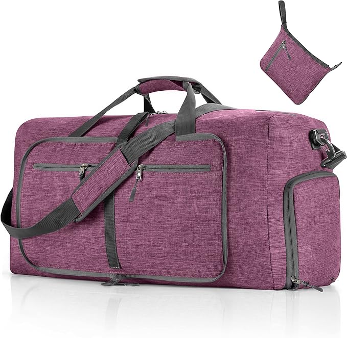 Vomgomfom Travel Duffle Bag for Men,65L 85L 115L Foldable Travel Duffel Bag with Shoes Compartment Overnight Bag for Men Women