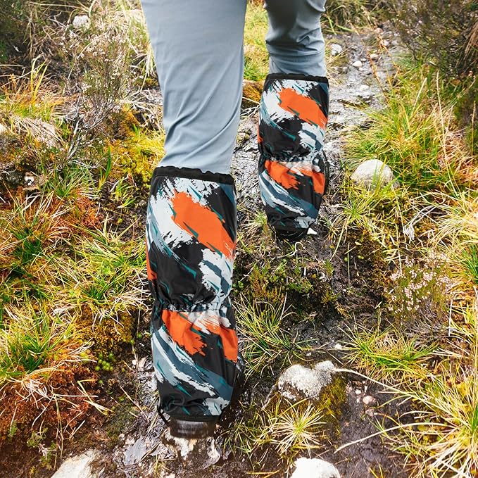likloks Adjustable Leg Gaiters for Men & Women - Lightweight & Waterproof Gaiter for Hiking, Snow, Trail, Trekking, Hunting, Climbing