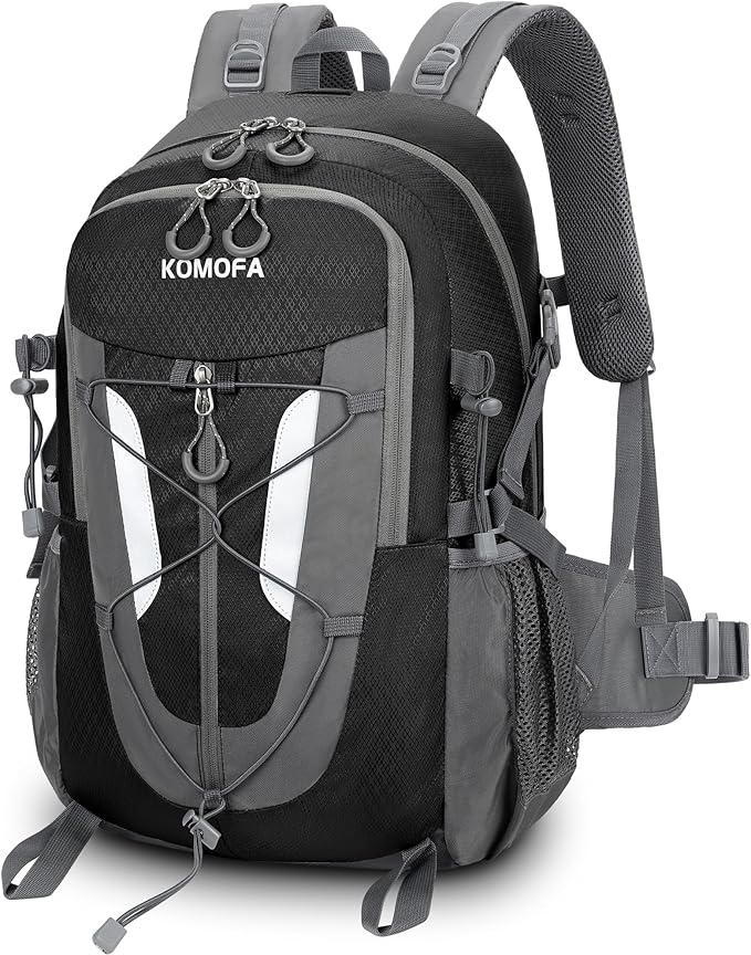 Hiking Backpack 30L Lightweight Travel Daypack Small Day Pack for Men Women Outdoor Camping Backpacking, Black