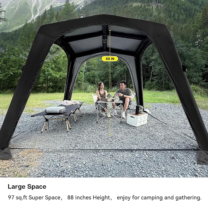 4-6 Person Inflatable Camping Tent Tarp Sun Shelter Blow Up Tent Easy Setup Waterproof Portable Air Canopy House Gazebos for Camping Backpacking Hiking Picnics Fishing