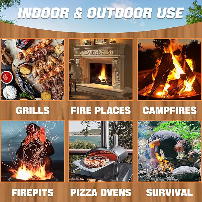 Shwuevei 300 pcs Fire Starter - Natural Fire Starters for Fireplace, Pellet Stove & Wood, Fire Pit, Smoker, BBQ, Chimney, Pizza Oven - Fire Starters for Grill, Charcoal Starter