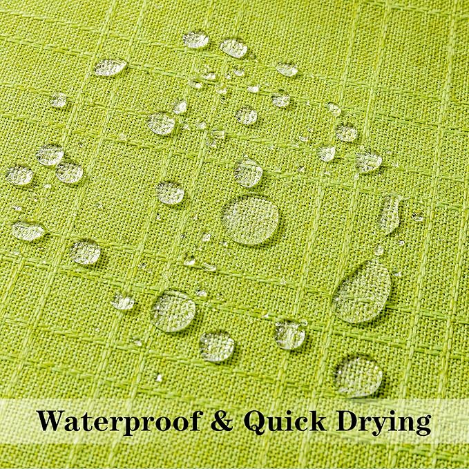 Kevin Textile Pack of 2 Outdoor Waterproof Throw Pillow Covers Spring Decorative Farmhouse Checkered Square Solid Cushion Cases for Patio Garden Porch Sofa Green 18x18 inch