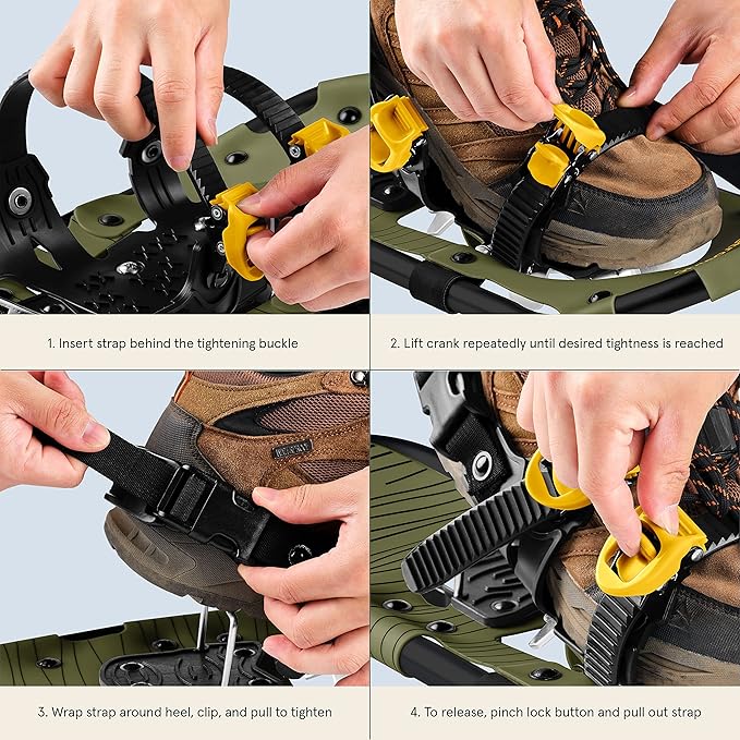 Retrospec Drifter Snowshoe for Men & Women - Aluminum Frames & a Double-Rachet Binding System - Lightweight All Terrain Snow Shoes