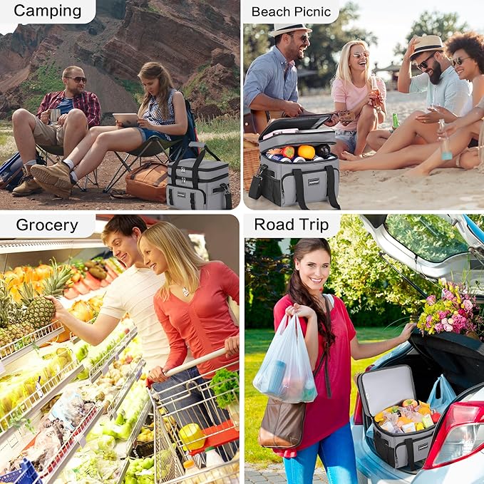 Insulated Soft Cooler Bag, Large Ice Coolers Soft Sided Ice Chest for Beach, Collapsible and Portable