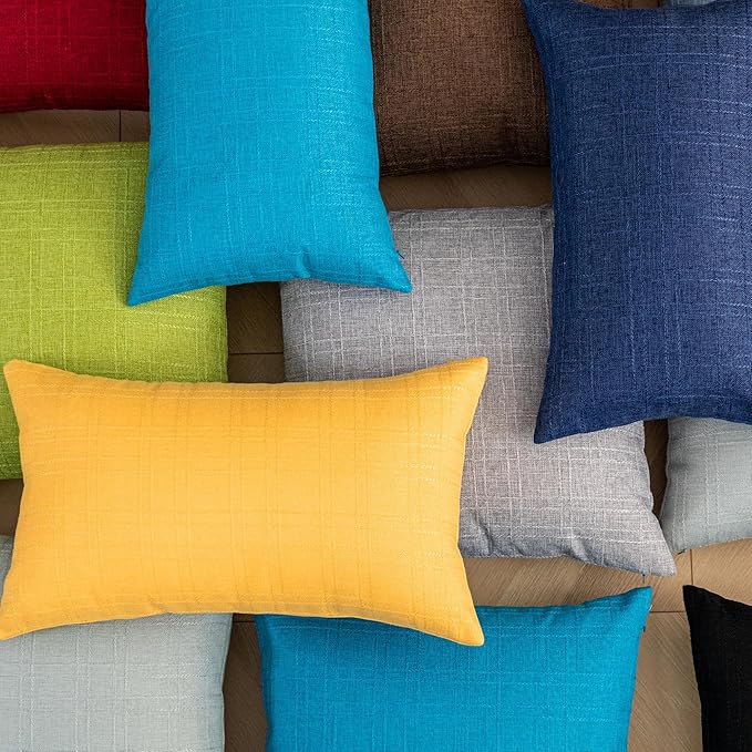 Kevin Textile Pack of 2 Outdoor Waterproof Pillow Covers Decorative Farmhouse Throw Pillow Covers Couch Pillow Covers Spring for Patio Tent Bed Sofa Living Room 12x20 Inch Sunflower Yellow