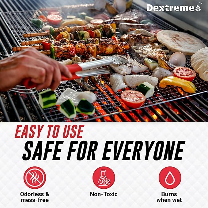 Dextreme Quick Instant Fire Starter - Waterproof All-Purpose Indoor & Outdoor Firestarter, for Charcoal Starter, Campfire, Fireplace, BBQ, Survival and Wood Stove (20 Pcs Bag)