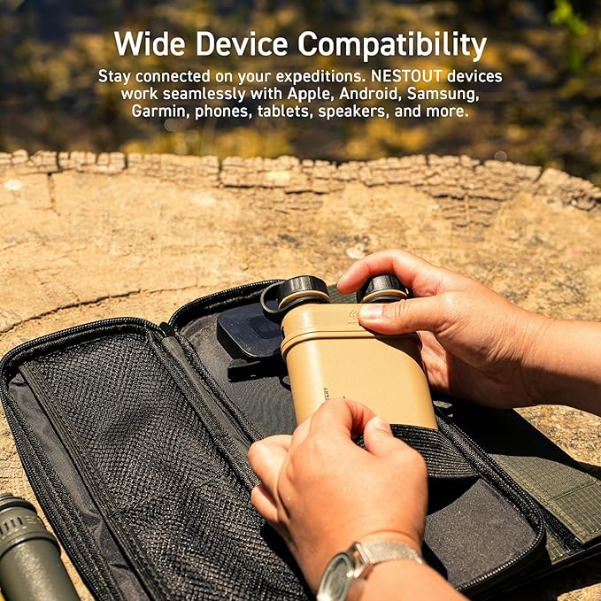 NESTOUT Rugged Power Bank, 15000mAh Outdoor Charger, 32W USB C Fast Charging PD, Waterproof IP67, Heavy Duty Shockproof, Tactical Battery Pack for iPhone Tablet Hiking Camping Survival (Black)