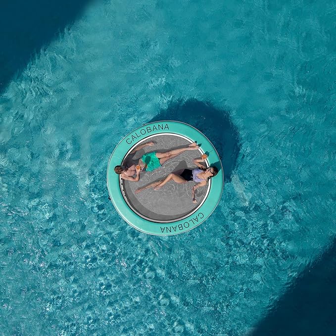 Round Floating Ring Inflatable Water Hammock Heavy Duty River Floats Lake Raft for Adults Tanning Pool Lounger Float Island Platform Pad Mat for Party