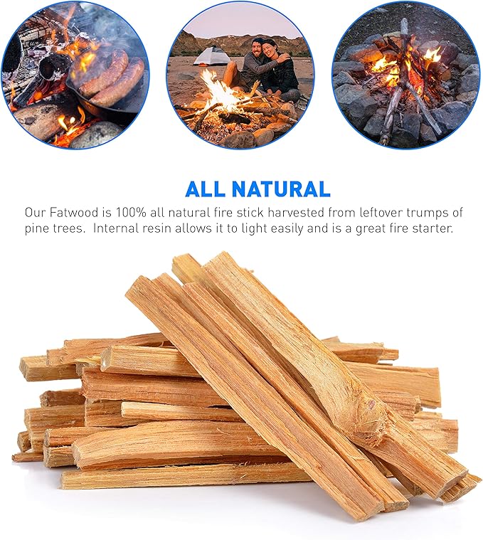 EasyGoProducts Eco-Stix Fatwood Fire Starter Kindling Firewood Sticks - 100% Organic - Firestarter for Wood Stoves, Fireplaces, Campfires, Bonfires - 10 Pounds