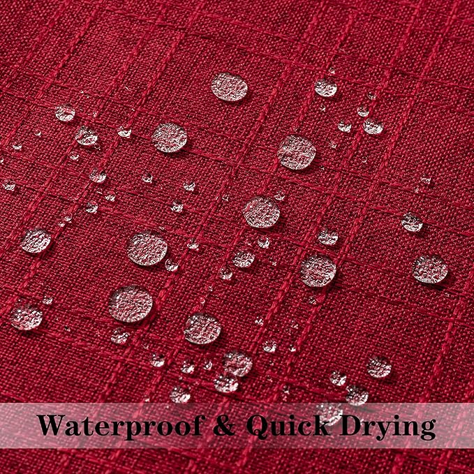 Kevin Textile Pack of 2 Decorative Outdoor Waterproof Throw Pillow Covers Checkered Pillowcases Classic Cushion Cases for Patio Couch Bench 16 x 16 Inch Red