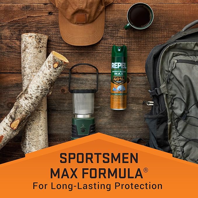 Repel Insect Repellent Sportsman Max Formula, Repels Mosquitoes, Ticks, Gnats, Biting Flies, 40% DEET (Aerosol Spray) 6.5 fl Ounce