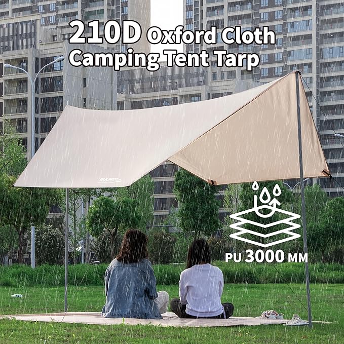 Tent Footprint, 210D Oxford Cloth Camping Tent Tarp, PU 3000 Waterproof Ground Sheet Mat for Tent, Backpacking, Hiking, Beach