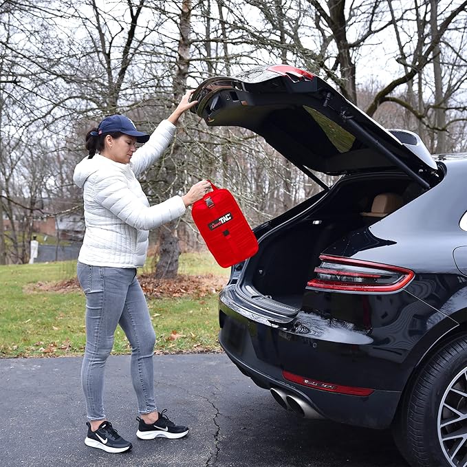 MediTac Large Hawk Type Tactical Trauma Bag - Hook and Loop Fastener Backpack, MOLLE Rucksack Pack - Red