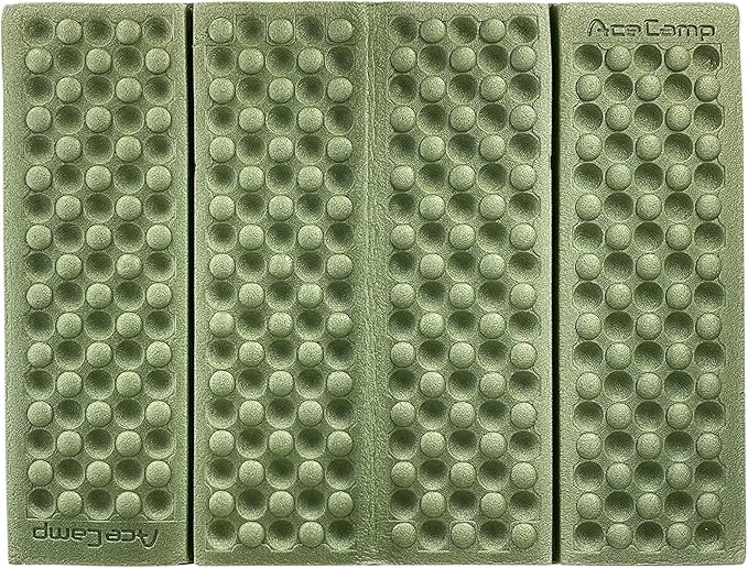 AceCamp 3940 Portable Lightweight Mini Waterproof Folding Mat, Foam Sitting Pad for Outdoor Activities, Foldable Kneeling and Seat Cushion for Comfort, Red