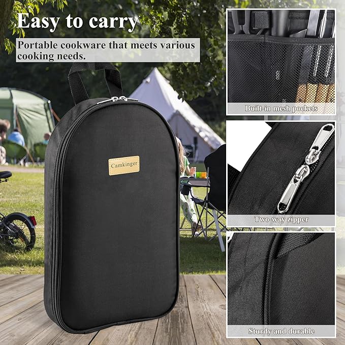 Camping Accessories Kitchen Cooking Utensils Set - Portable Outdoor Camp Cookware Set, Silicone Camper Essentials Gear Must Have Supplies for Travel RV BBQ Grill Picnic Hiking