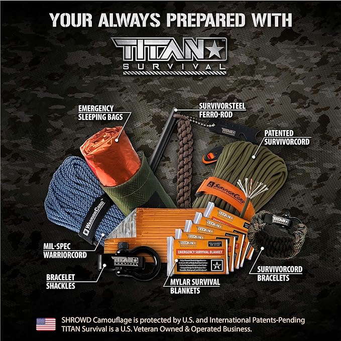 TITAN Survival - Mylar Survival Blankets 5 Pack - 90% Heat Retention & Waterproof Design - Emergency Blanket Cold Weather Protection & Survival Kits - Durable Space Blanket for Outdoor Use