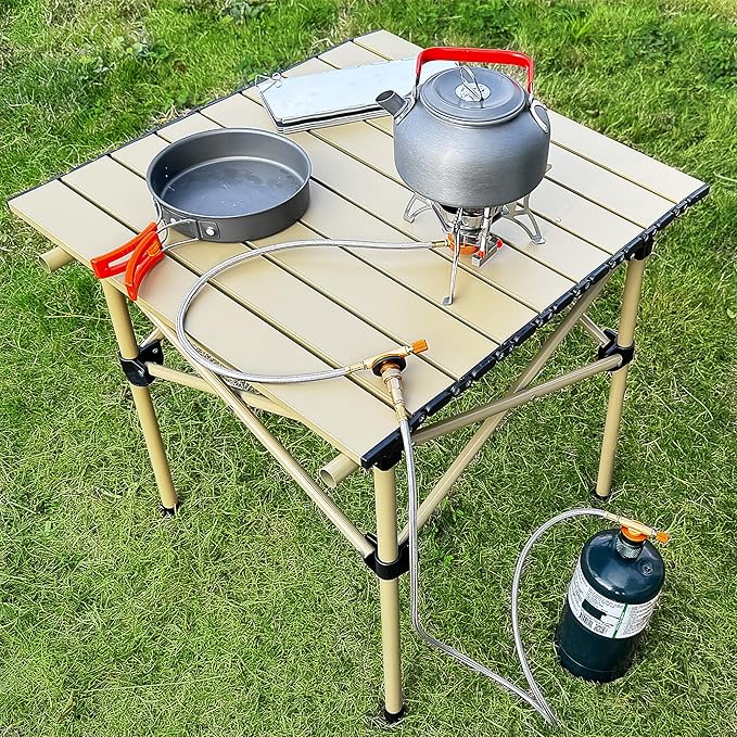 Camping Stove Adapter 1 Lb Propane Small Tank Input EN417 Lindal Valve Output Outdoor Cylinder LPG Canister Adapter for Outdoor Backpack Hiking 2PCS