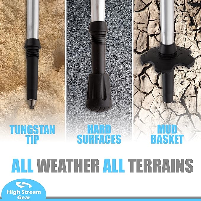 Walking Sticks for Men & Women - 14.5" Foldable Hiking Poles for Backpacking, Exercising and Traveling, Set of 2 Aluminum Nordic Collapsible Trekking Poles